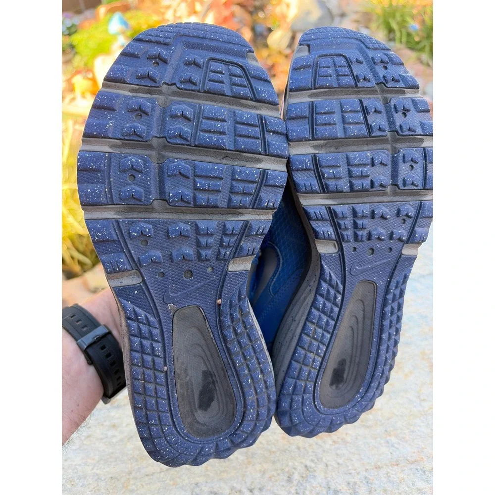 Nike Dual Fusion Trail Blue Yellow Kids Running Shoes 777340-400 Size 7Y